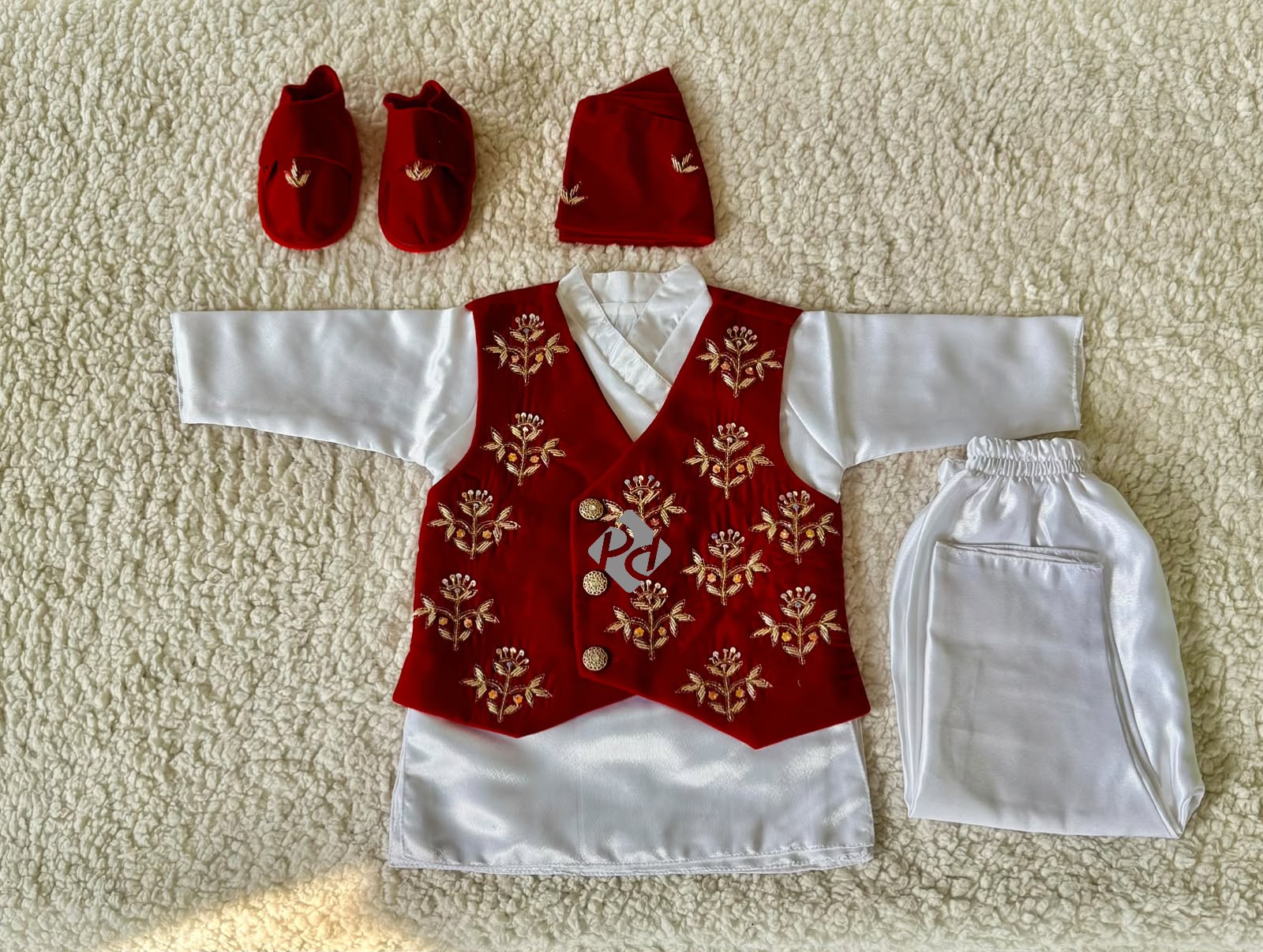 Waist Coat Silk Baby Boy Rice Feeding Dress