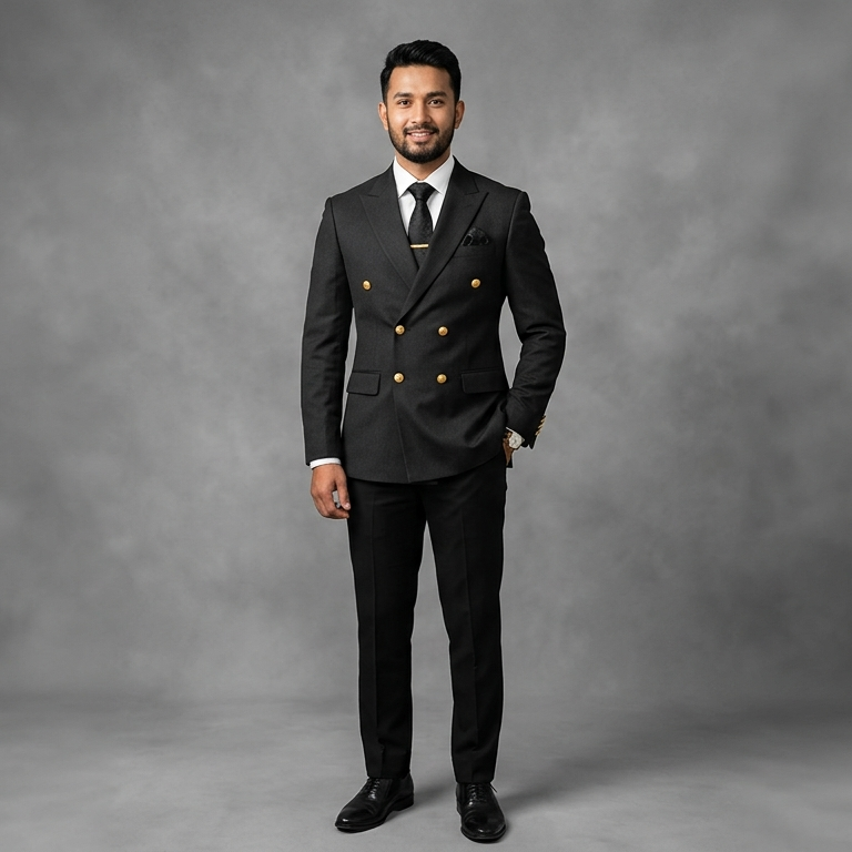 Mens Double Breasted Suit