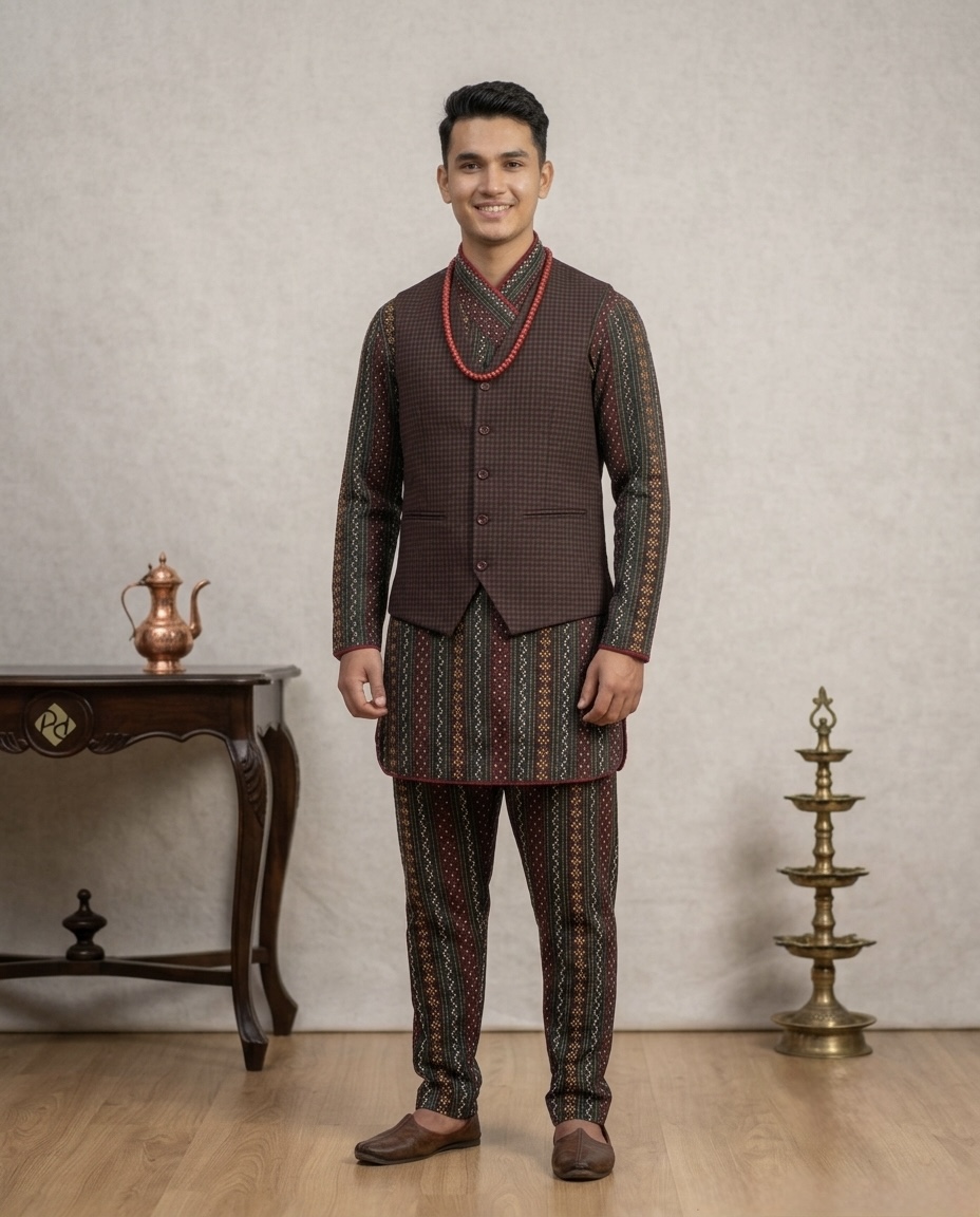 Newari Mens Jhyapu Daura Suruwal Set