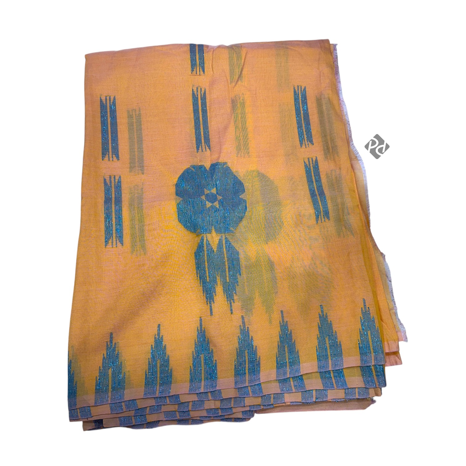 Golden-Blue Laliguras Saree