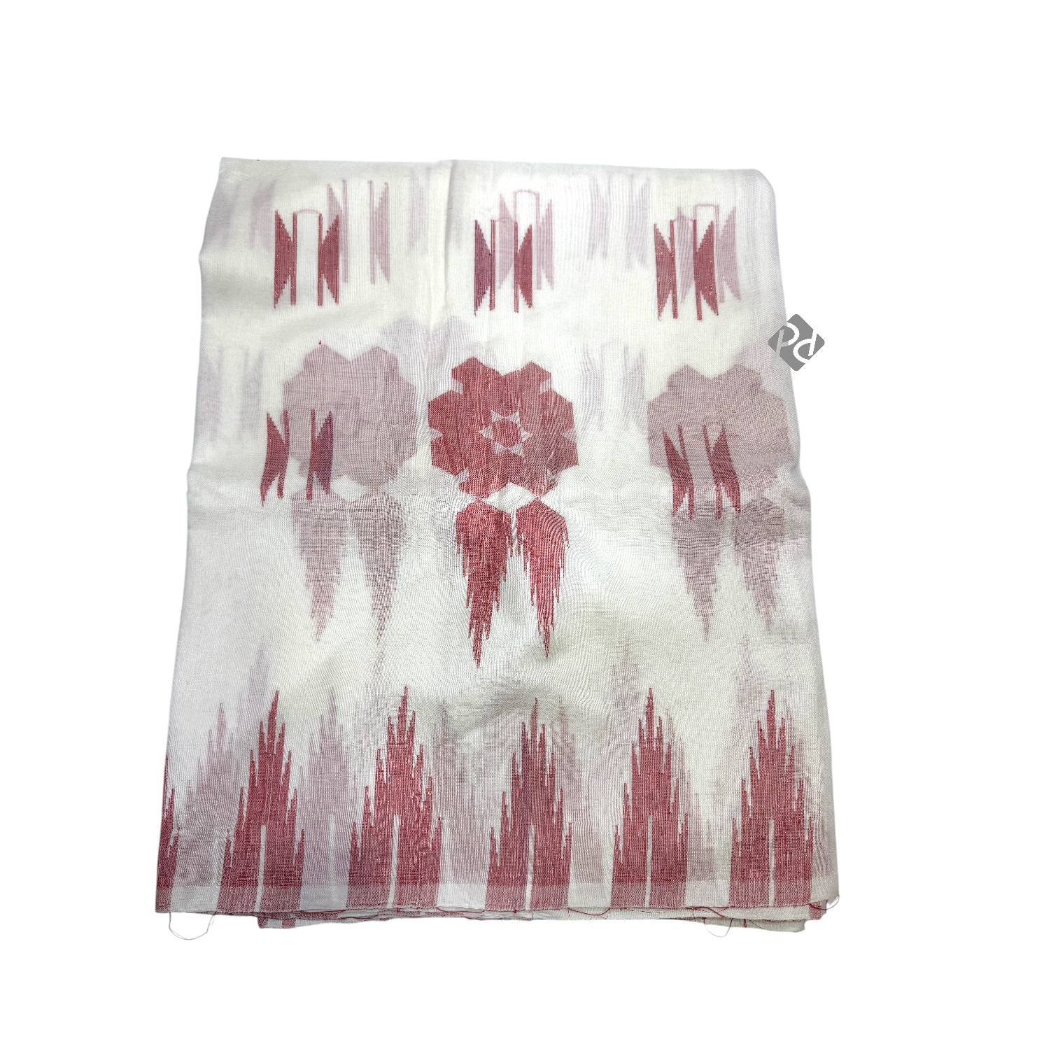 White-Maroon Gurash Saree