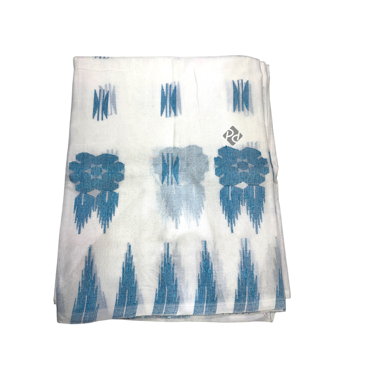 White-Blue Gurash Saree