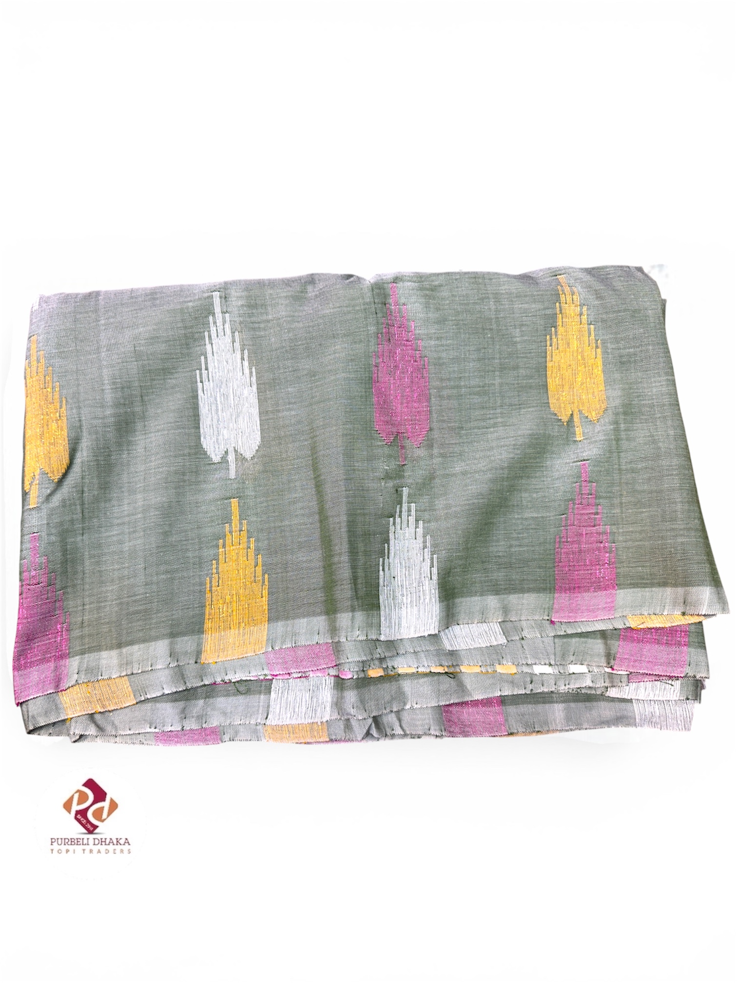 Mehendi Dark Green Leaves Silk Saree