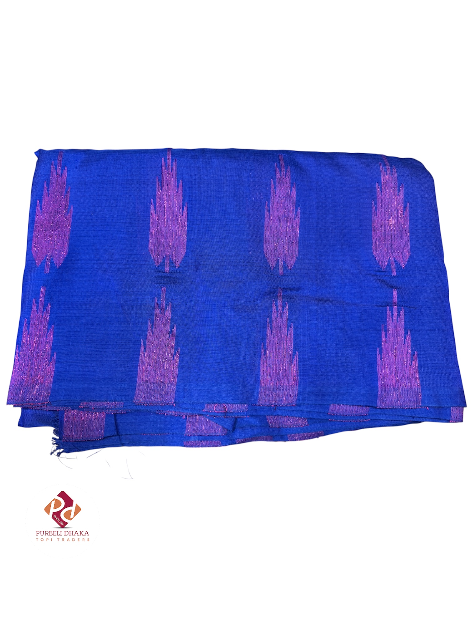 Blue Leaves Purple Silk Saree