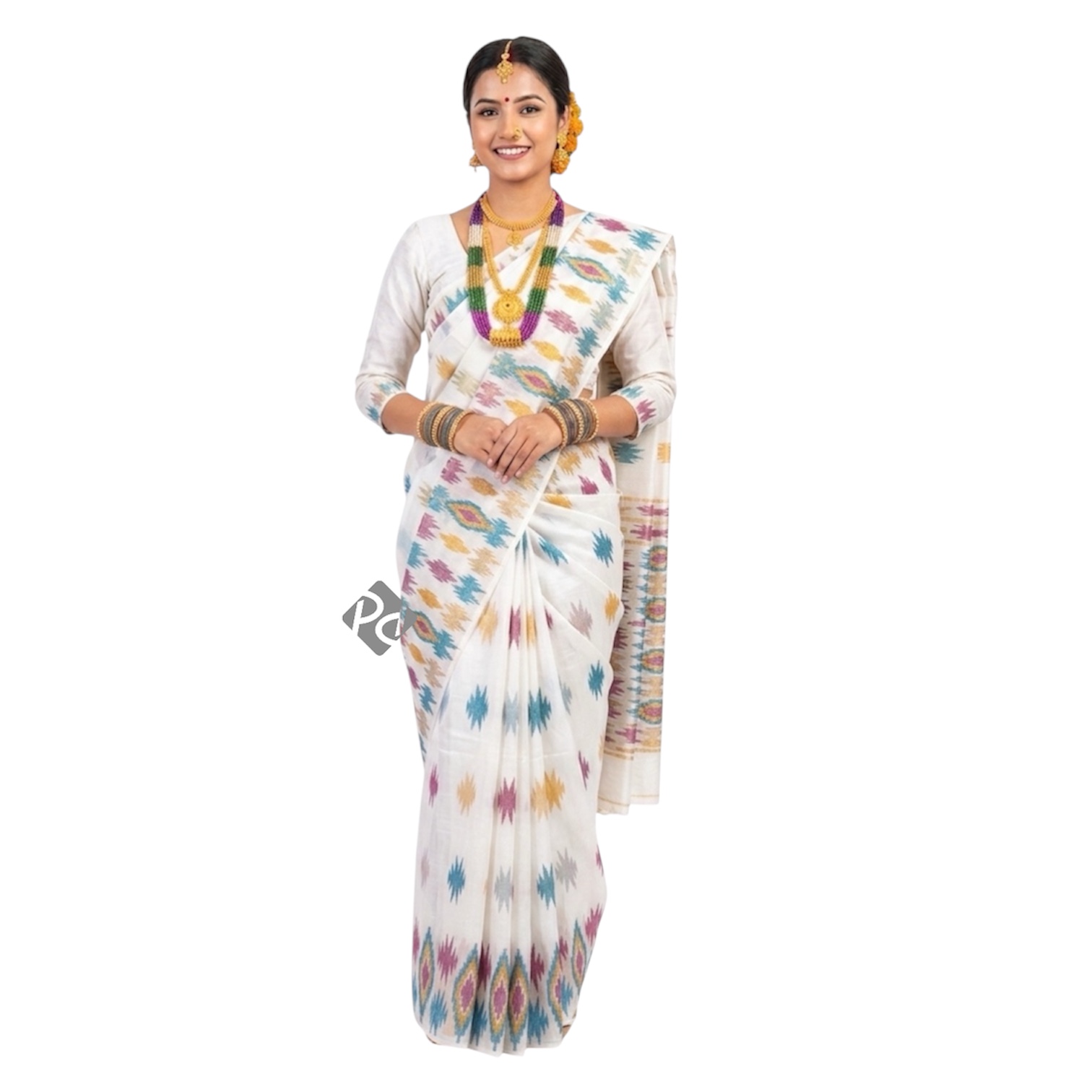 White Butterfly Silk Saree
