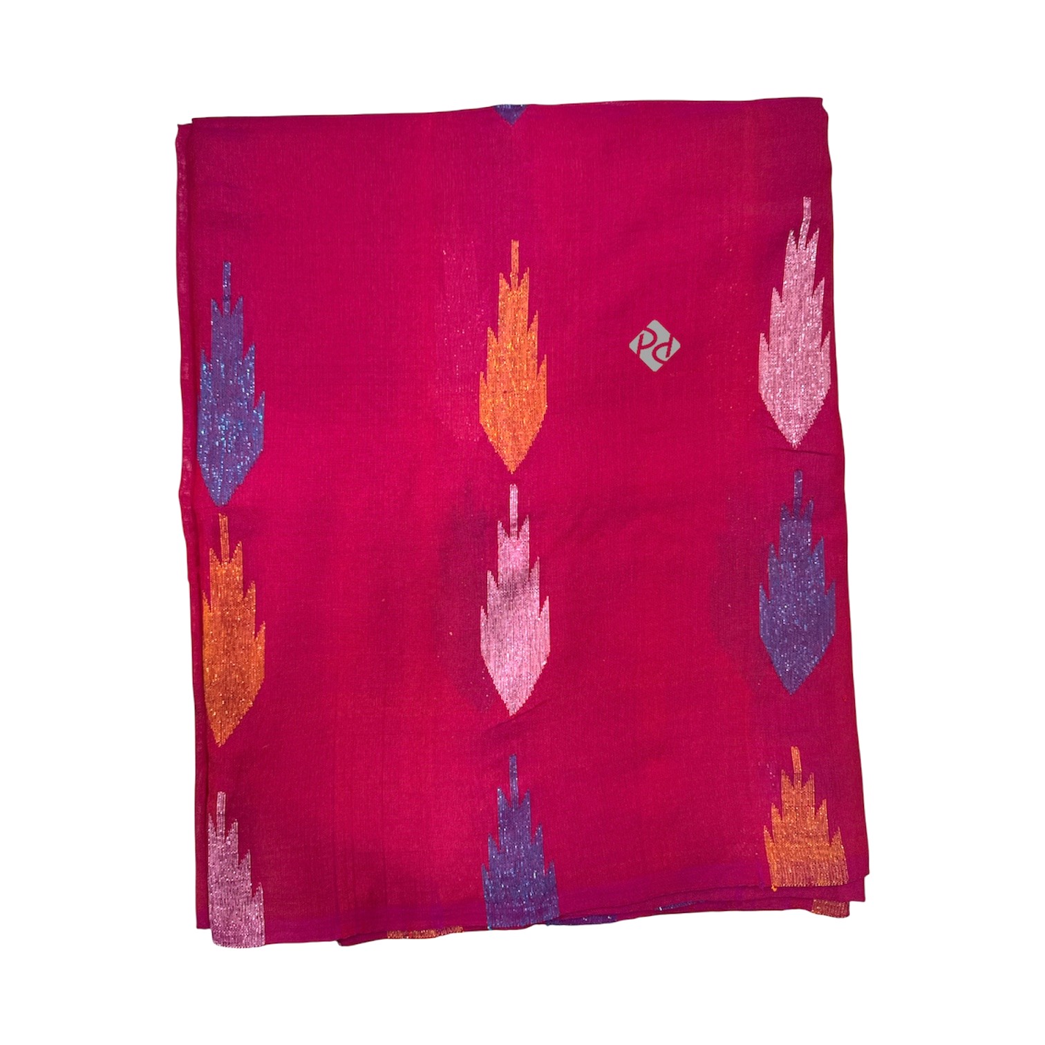 Magenta Leaves Silk Saree